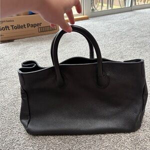 Mark & Graham “Elisabetta” Black Leather Tote Bag